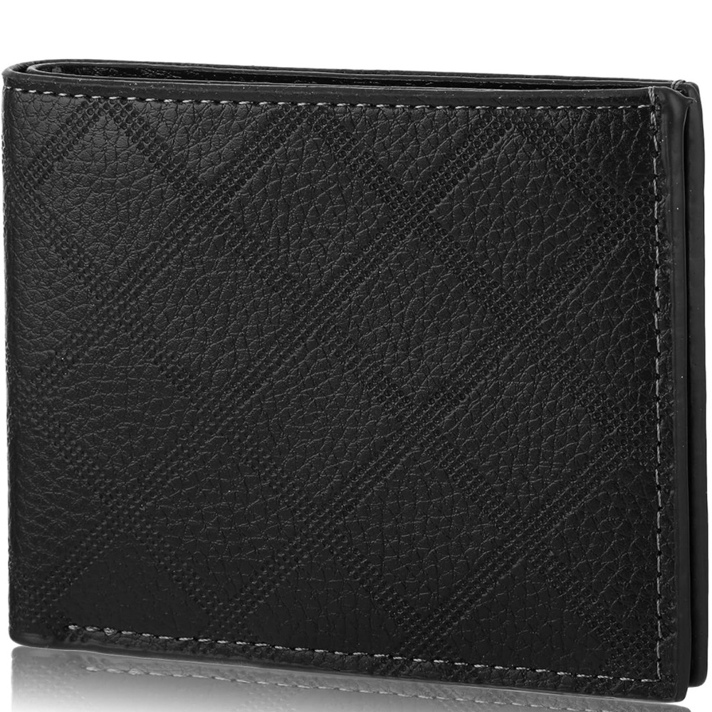 simarro Men's Bifold Wallet, Soft Rhombus Pattern Multi-Card Wallet